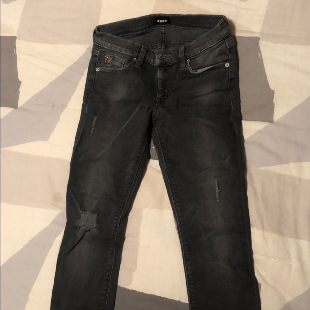 Hudson Grey Distressed Skinny jeans